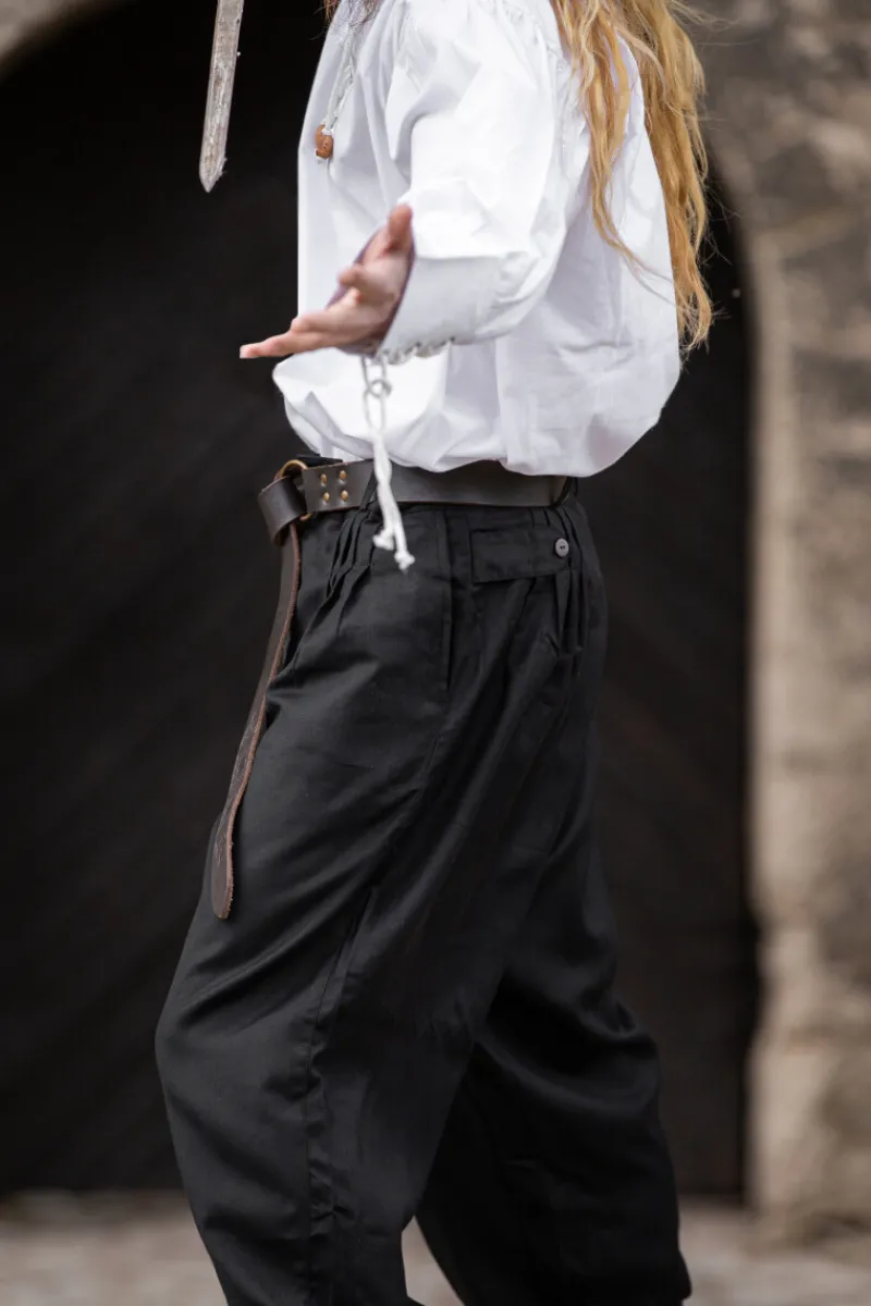 Shop Leonardo Carbone Weite Mittelalter-Hose "Eckart" Schwarz
