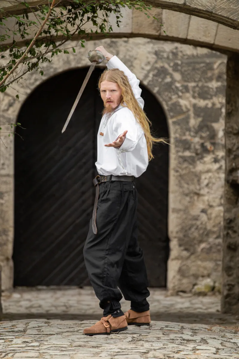 Shop Leonardo Carbone Weite Mittelalter-Hose "Eckart" Schwarz