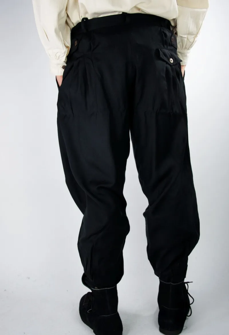 Shop Leonardo Carbone Weite Mittelalter-Hose "Eckart" Schwarz