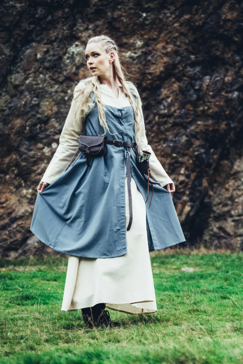 Sale Leonardo Carbone Wikinger Überkleid "Inka" Taubenblau