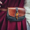 Cheap Leonardo Carbone Wikinger Gürteltasche "Adalar" mit Holzverschluss Braun