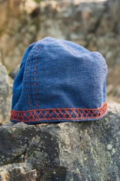 Discount Leonardo Carbone Wikinger Kappe mit Stickerei "Anders" Blau Blaugrau
