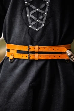 Cheap Leonardo Carbone Wikinger Leder Doppelgürtel 