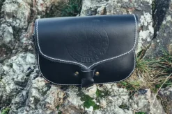 Cheap Leonardo Carbone Wikinger Leder Gürteltasche "Folkvar" mit Vegvisir Schwarz