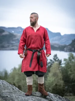 Clearance Leonardo Carbone Wikinger Leinentunika "Halvar" Rot