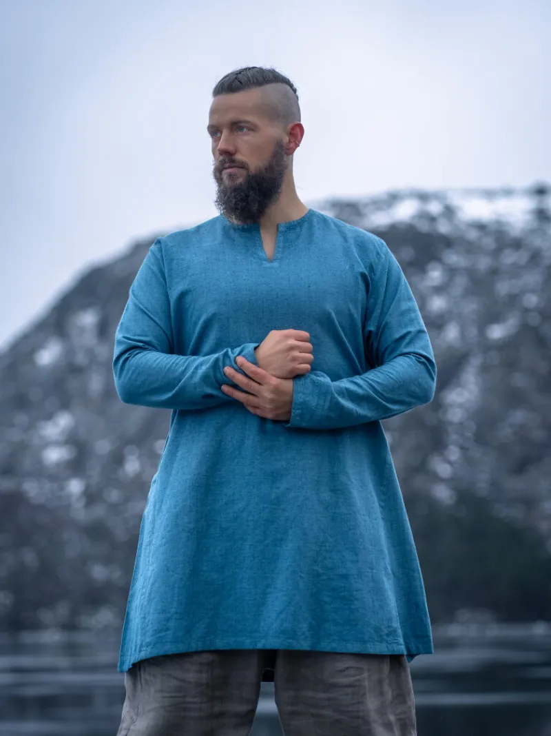 Flash Sale Leonardo Carbone Wikinger Leinentunika "Ragnar" Blau