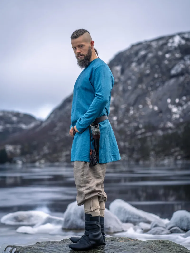Flash Sale Leonardo Carbone Wikinger Leinentunika "Ragnar" Blau