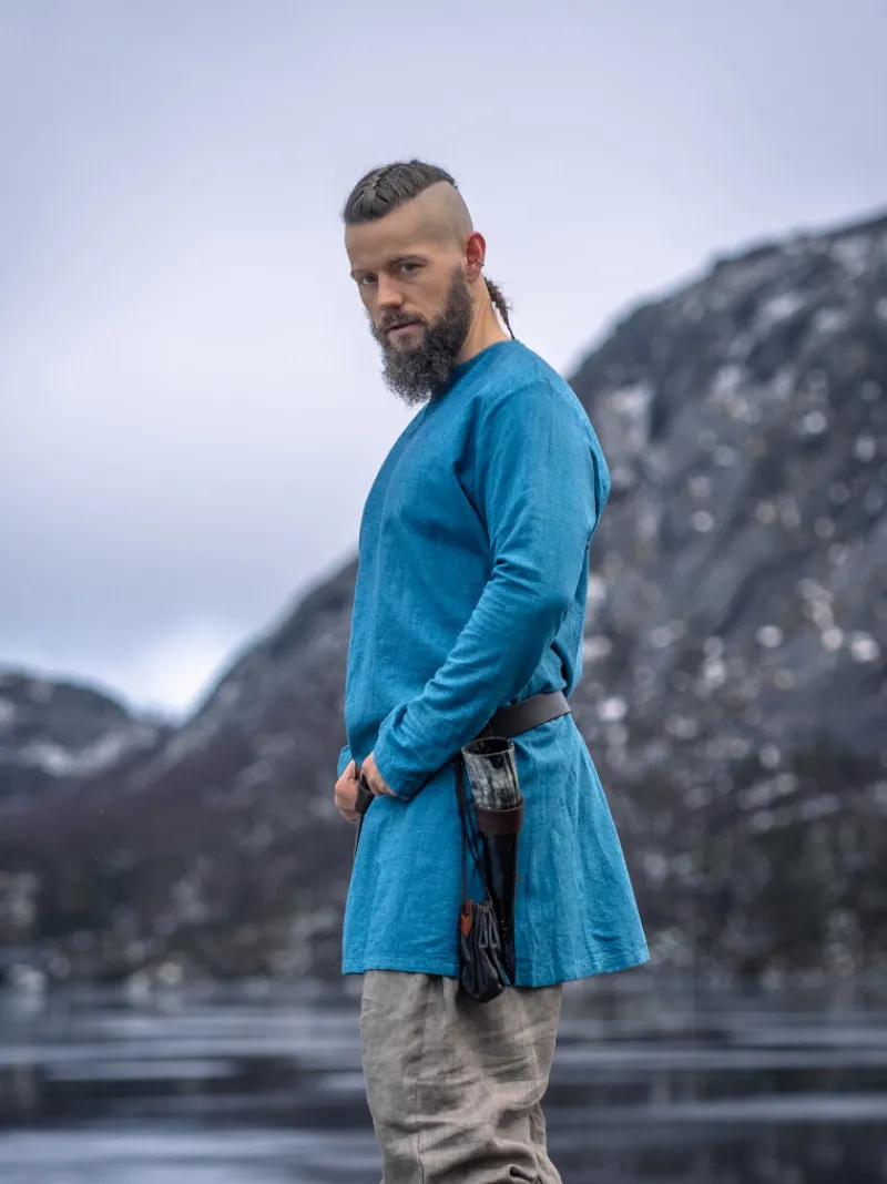 Flash Sale Leonardo Carbone Wikinger Leinentunika "Ragnar" Blau