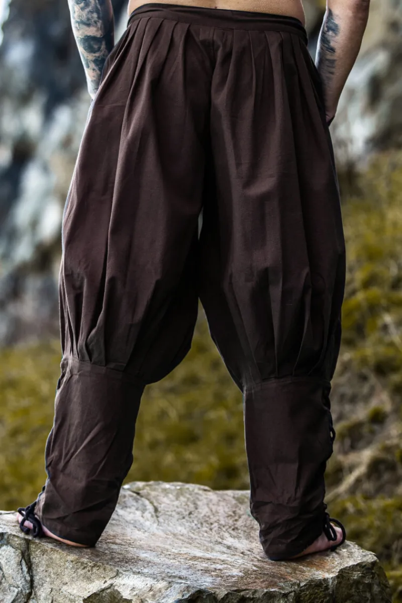 Hot Leonardo Carbone Wikinger Rushose Baumwolle "Norman" Braun