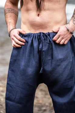 Cheap Leonardo Carbone Wikinger Rushose Leinen "Wodan" Dunkelblau