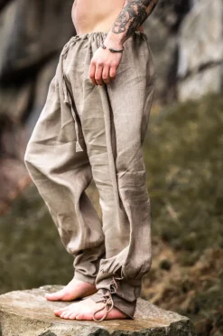 Cheap Leonardo Carbone Wikinger Rushose Leinen "Wodan" Steingrau