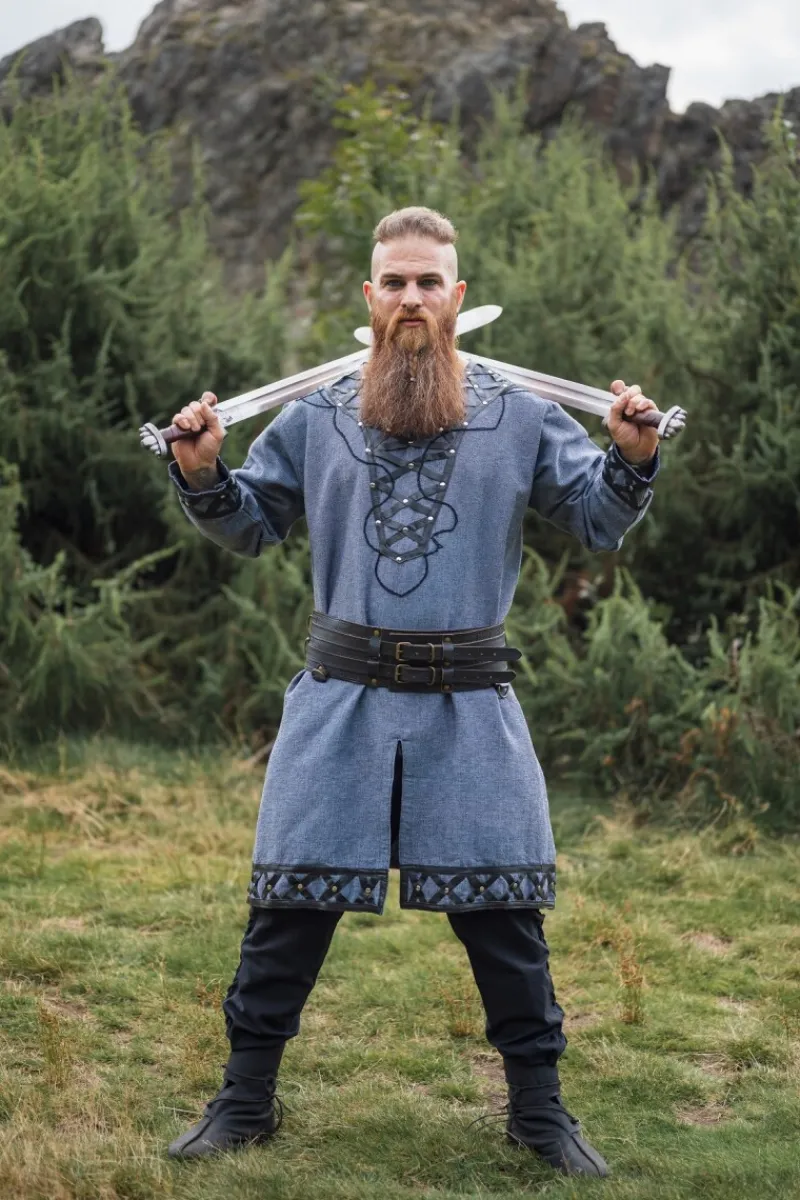 Fashion Leonardo Carbone Wikinger Tunika "Erik" Blaugrau