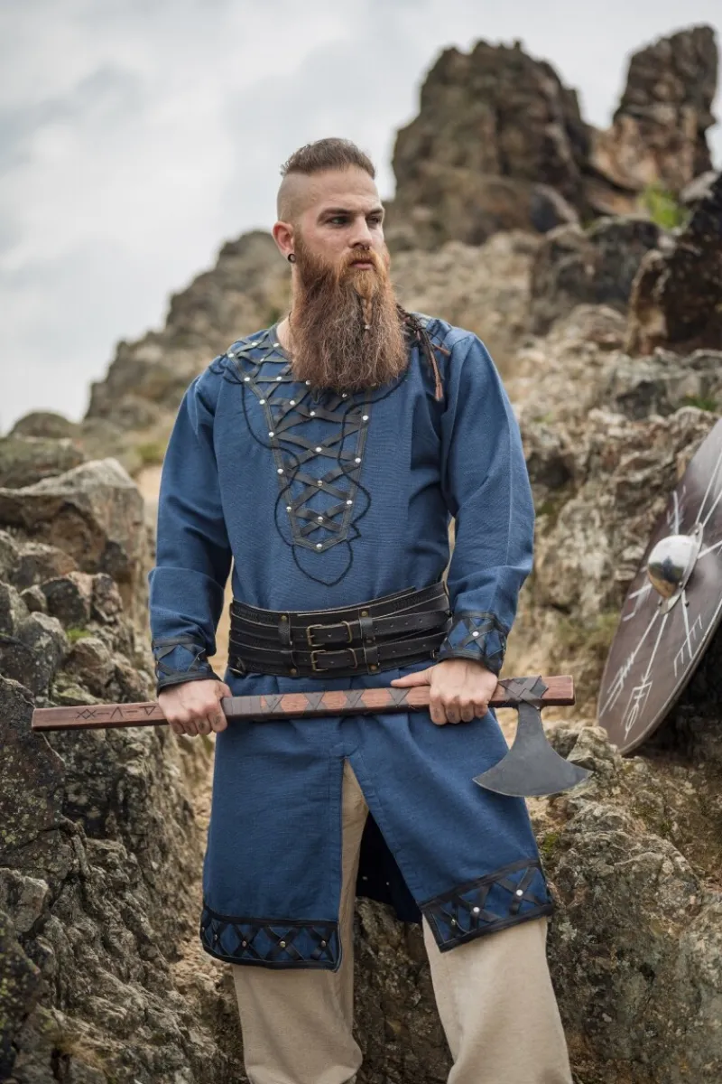 Fashion Leonardo Carbone Wikinger Tunika "Erik" Dunkelblau