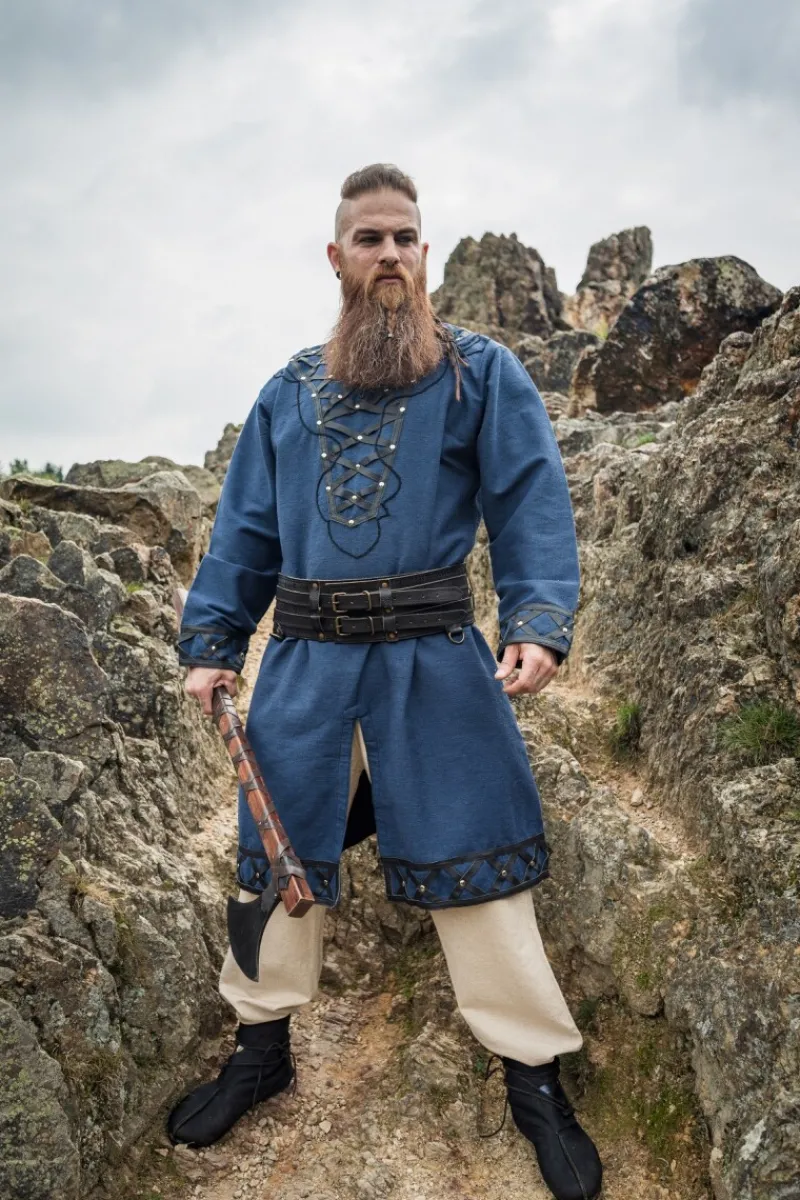 Fashion Leonardo Carbone Wikinger Tunika "Erik" Dunkelblau