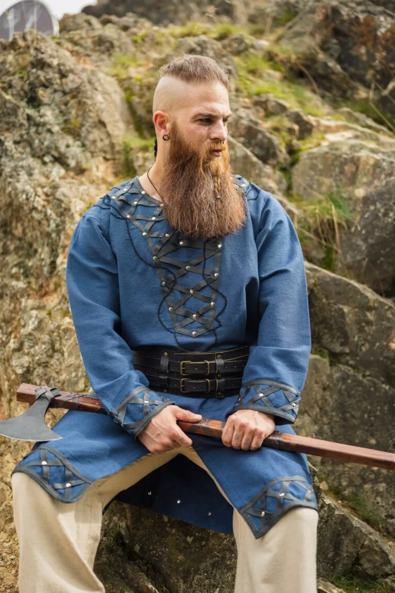 Fashion Leonardo Carbone Wikinger Tunika "Erik" Dunkelblau