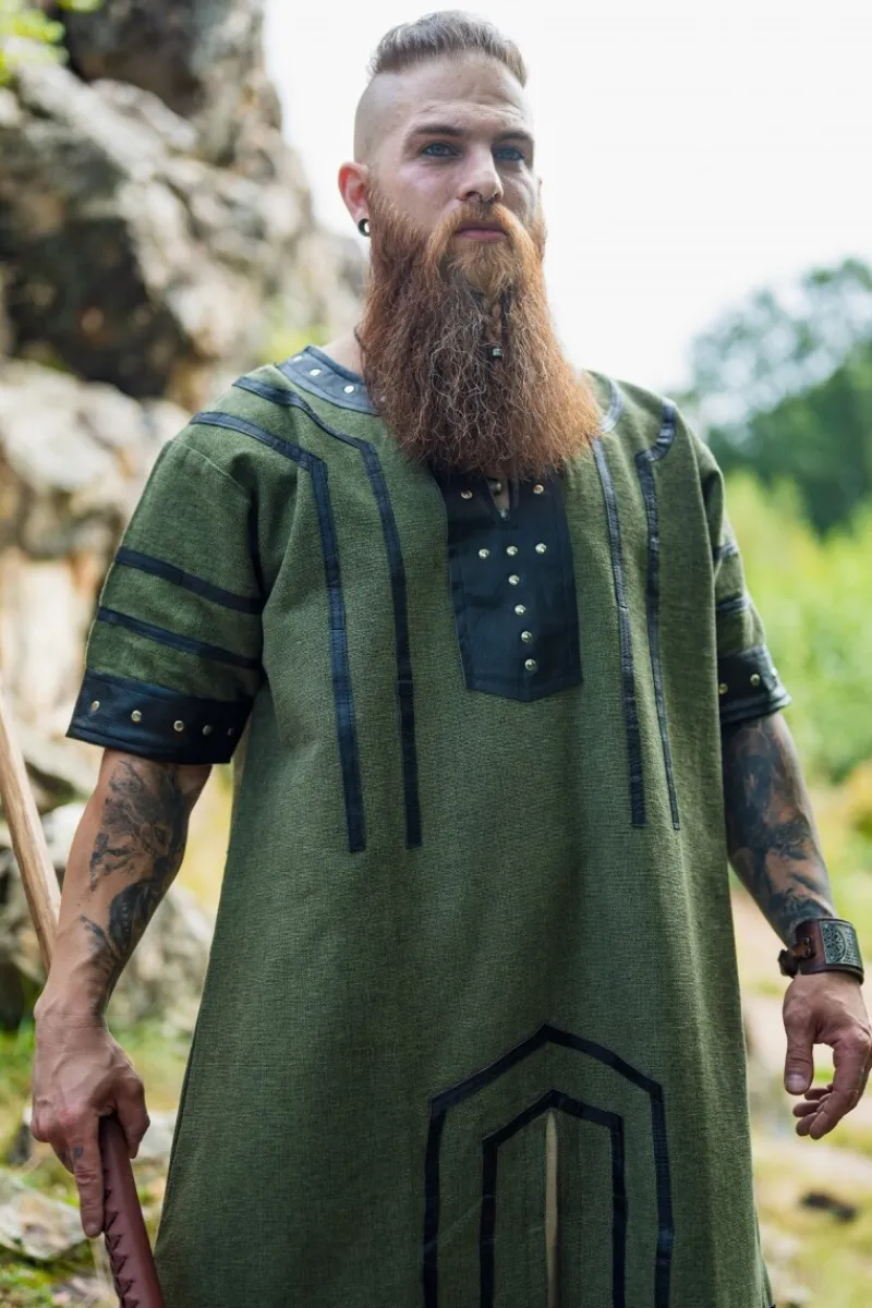 Cheap Leonardo Carbone Wikinger Tunika kurzarm "Rollo" Grün