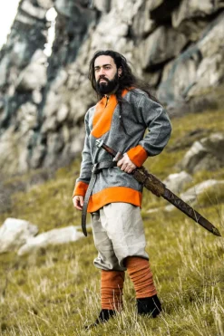 New Leonardo Carbone Wikinger Tunika Wolle "Roland" Grau