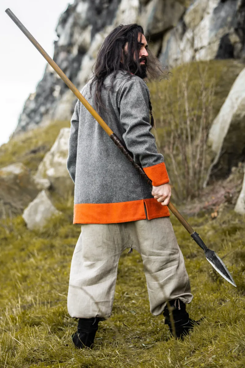 New Leonardo Carbone Wikinger Tunika Wolle "Roland" Grau