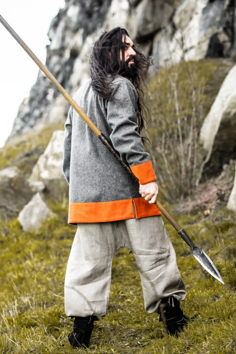 New Leonardo Carbone Wikinger Tunika Wolle "Roland" Grau