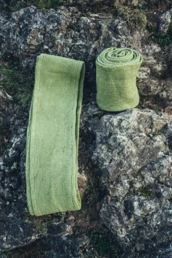 Shop Leonardo Carbone Wikinger Wadenwickel "Jannik" 100% Hanf Grün Fischgrät