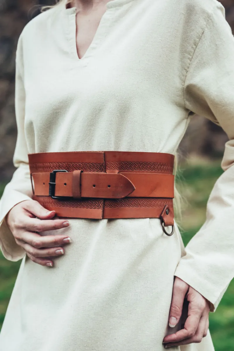 Fashion Leonardo Carbone Wikinger-Gürtel "Ingrid" Cognacbraun Hellbraun