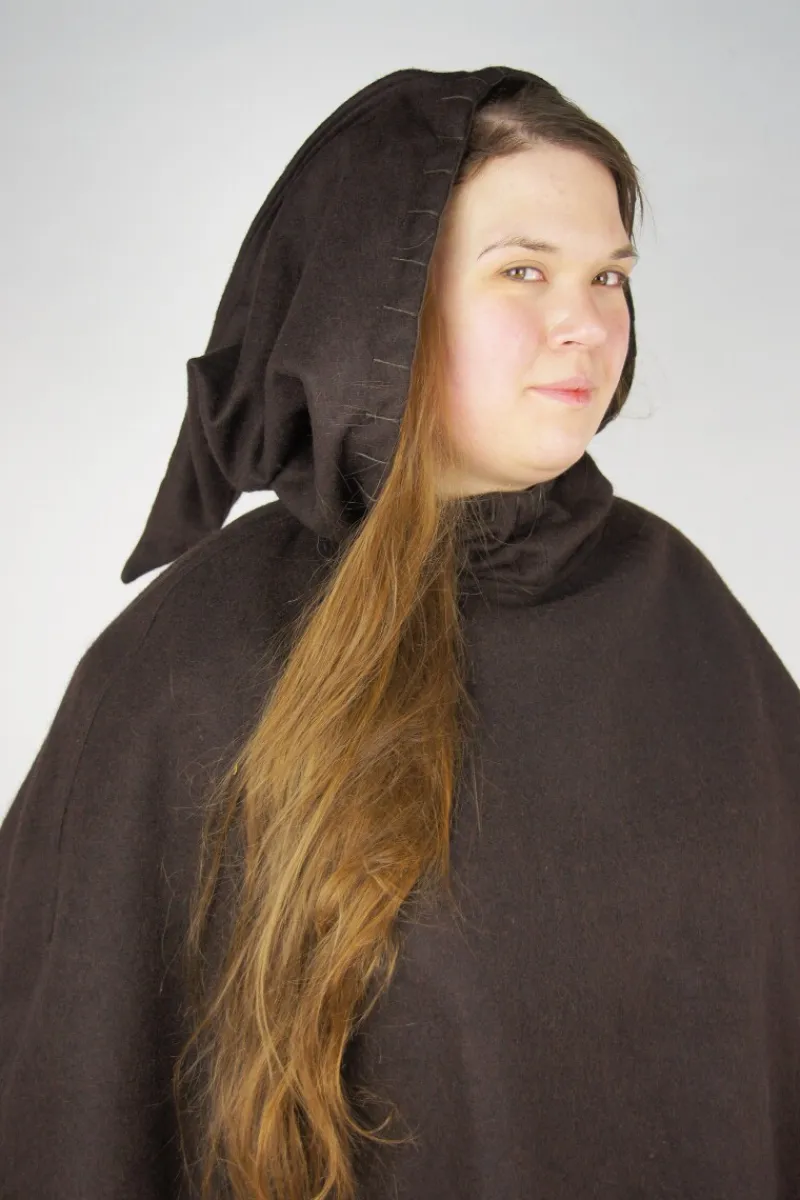 Shop Leonardo Carbone Wikinger-Gugel "Egill" mit Stickerei Braun