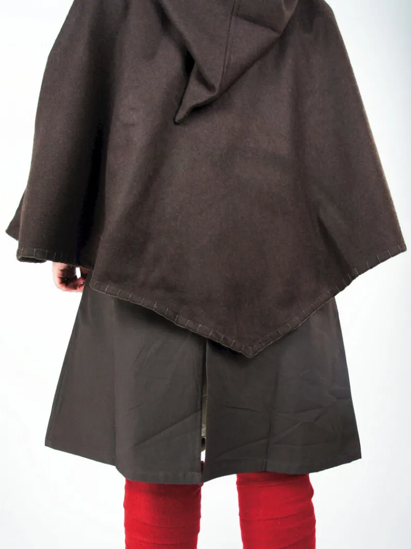 Shop Leonardo Carbone Wikinger-Gugel "Egill" mit Stickerei Braun