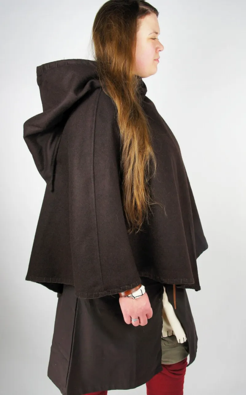 Shop Leonardo Carbone Wikinger-Gugel "Egill" mit Stickerei Braun