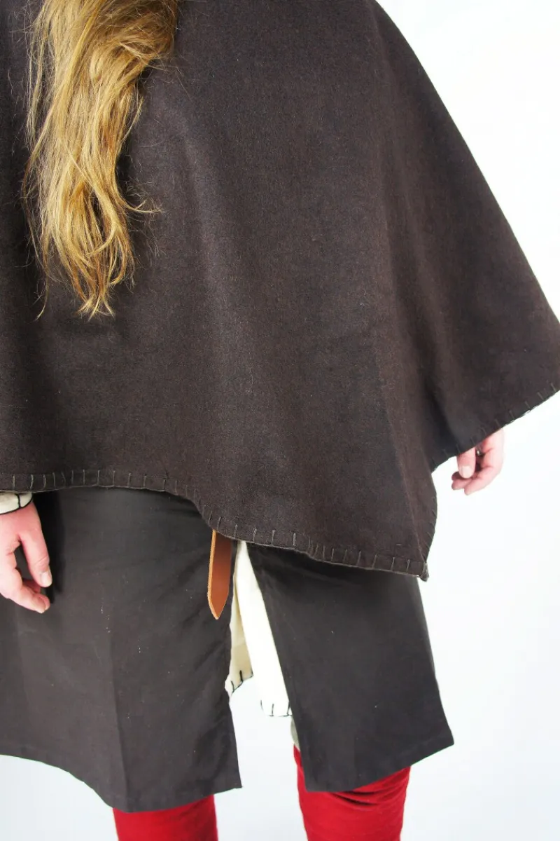 Shop Leonardo Carbone Wikinger-Gugel "Egill" mit Stickerei Braun