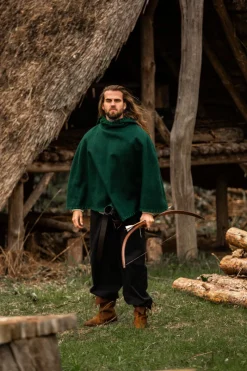Fashion Leonardo Carbone Wikinger-Gugel "Egill" mit Stickerei Grün