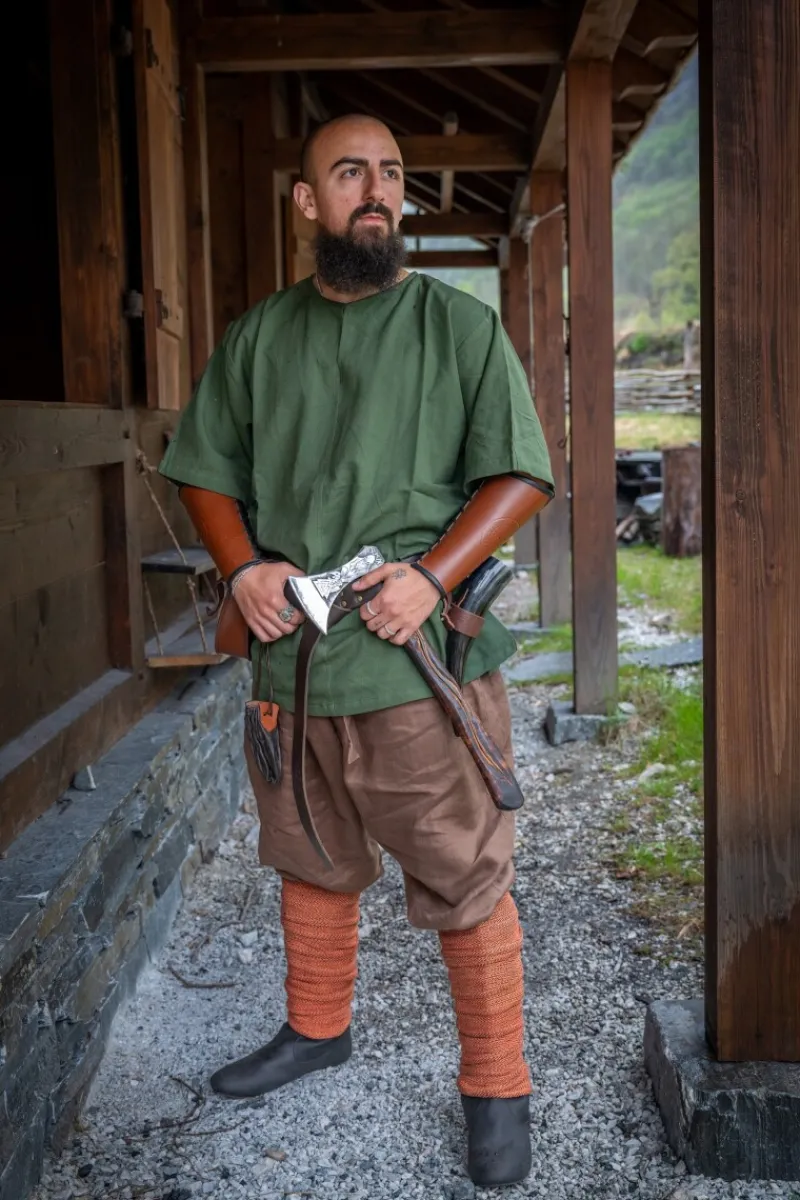 Hot Leonardo Carbone Wikinger-Kurzarmtunika "Olaf" Grün