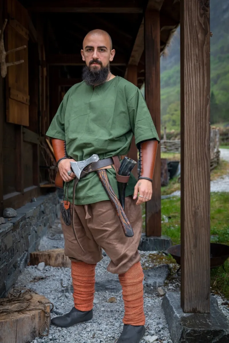 Hot Leonardo Carbone Wikinger-Kurzarmtunika "Olaf" Grün
