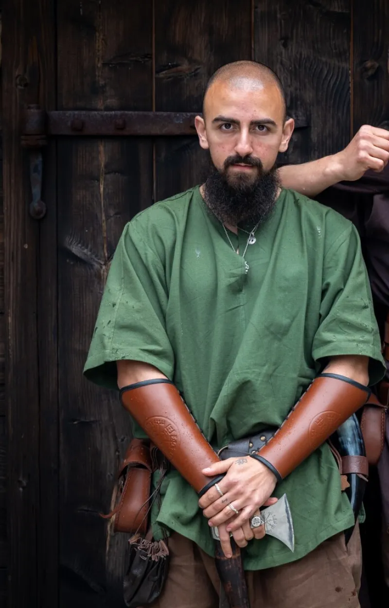 Hot Leonardo Carbone Wikinger-Kurzarmtunika "Olaf" Grün