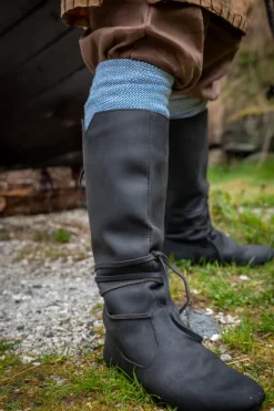 Store Leonardo Carbone Wikingerstiefel "Ole" aus Nubukleder Schwarz