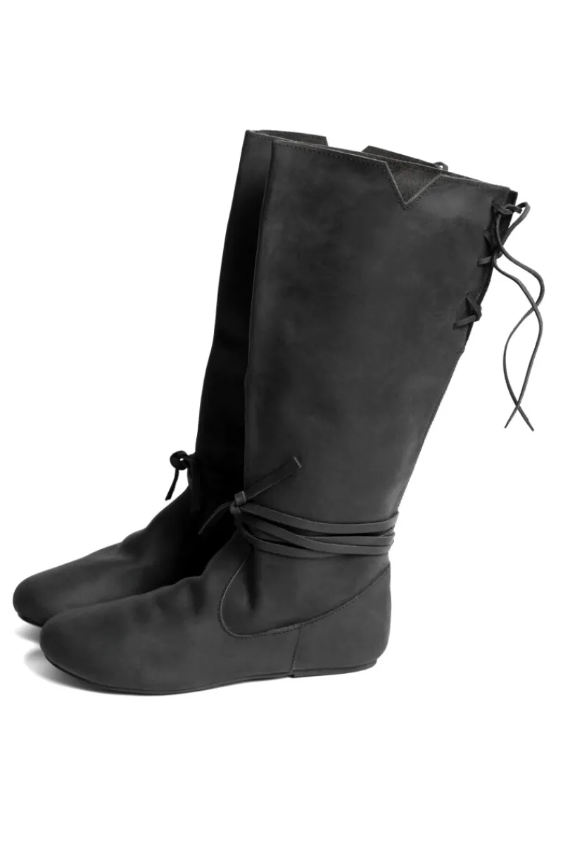 Store Leonardo Carbone Wikingerstiefel "Ole" aus Nubukleder Schwarz