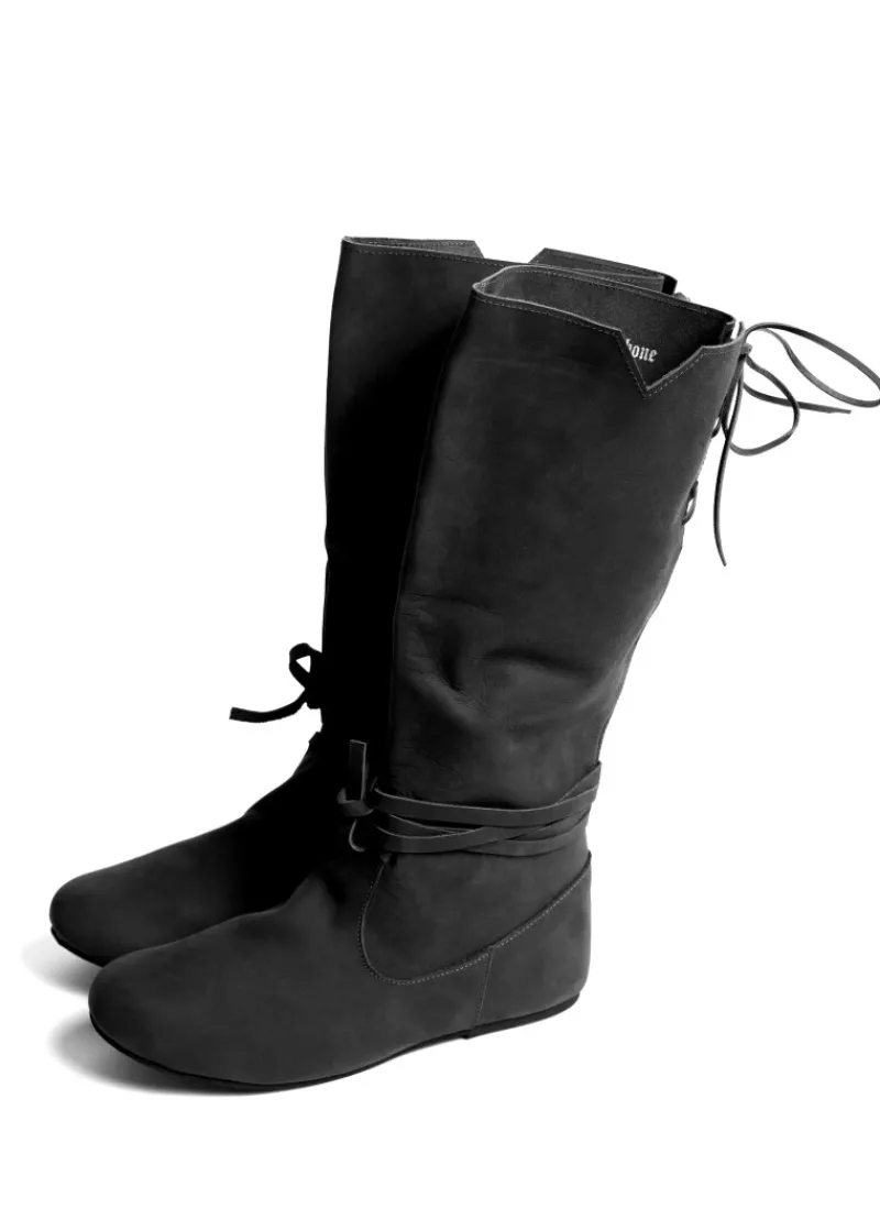 Store Leonardo Carbone Wikingerstiefel "Ole" aus Nubukleder Schwarz