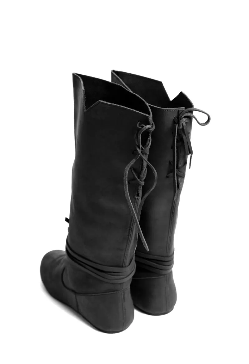 Store Leonardo Carbone Wikingerstiefel "Ole" aus Nubukleder Schwarz