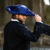 New Leonardo Carbone Wollfilzhut Dreispitz "Hugo" Blau