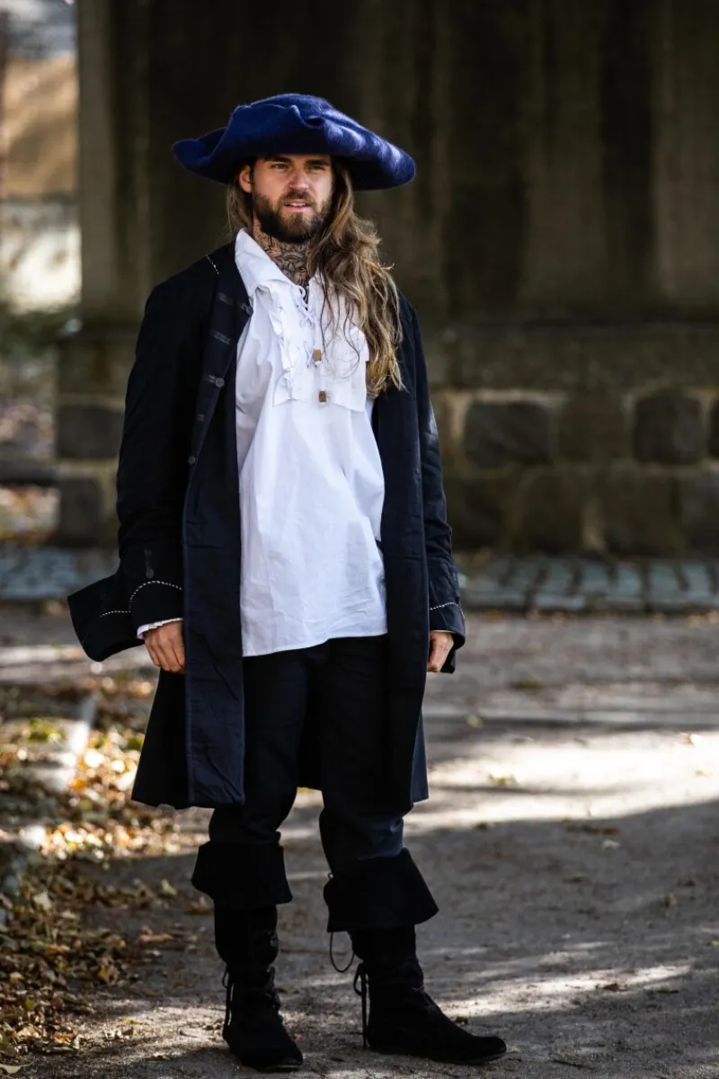 New Leonardo Carbone Wollfilzhut Dreispitz "Hugo" Blau
