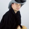 Fashion Leonardo Carbone Wollfilzhut mit Feder "Pieter" Grau
