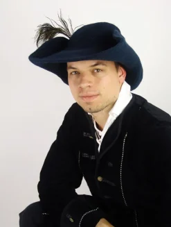 Online Leonardo Carbone Wollfilzhut mit Feder "Pieter" Schwarz