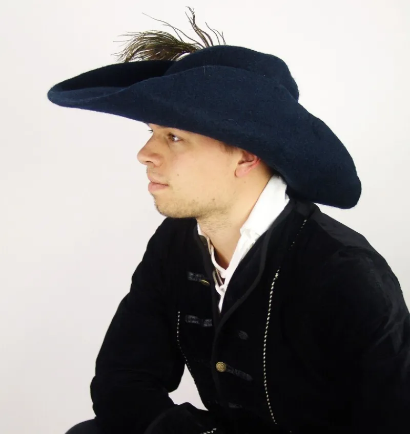 Online Leonardo Carbone Wollfilzhut mit Feder "Pieter" Schwarz