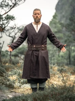 Sale Leonardo Carbone Woll-Klappenrock "Balder" Braun