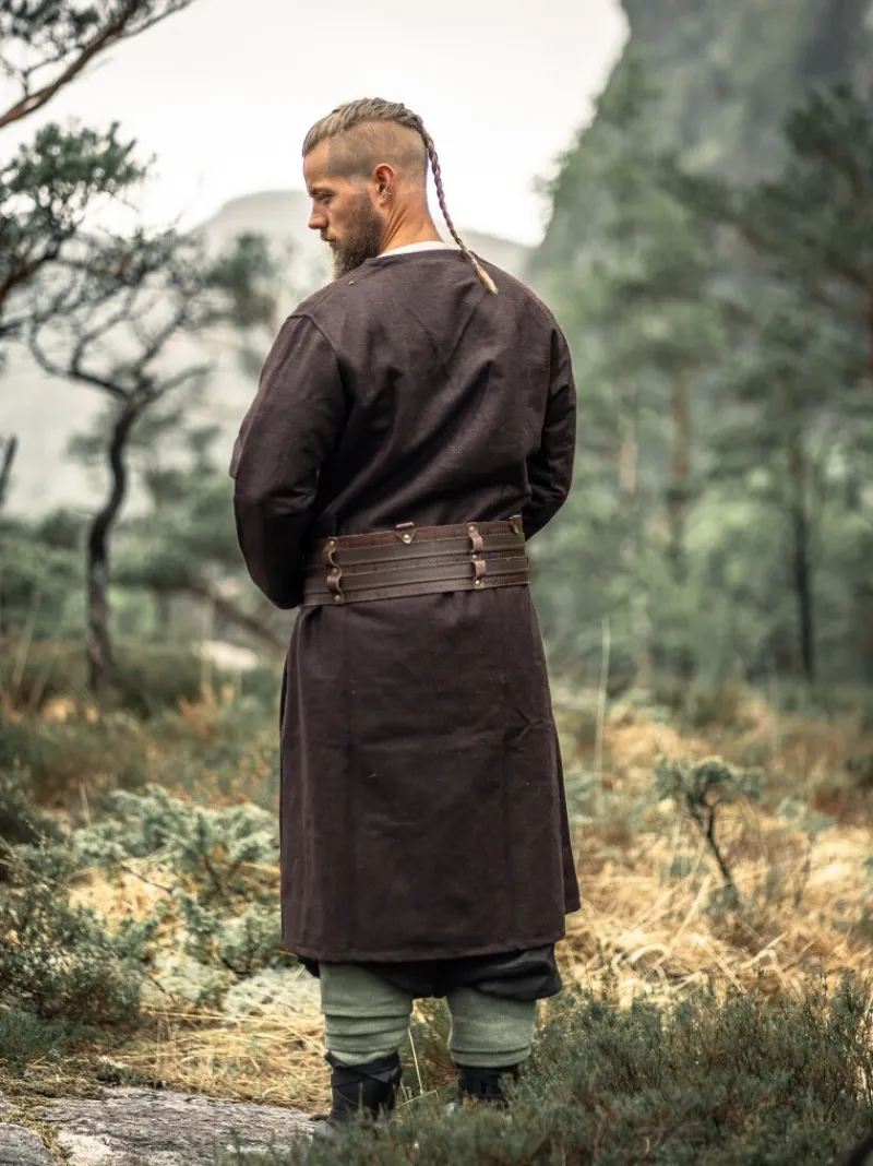 Sale Leonardo Carbone Woll-Klappenrock "Balder" Braun