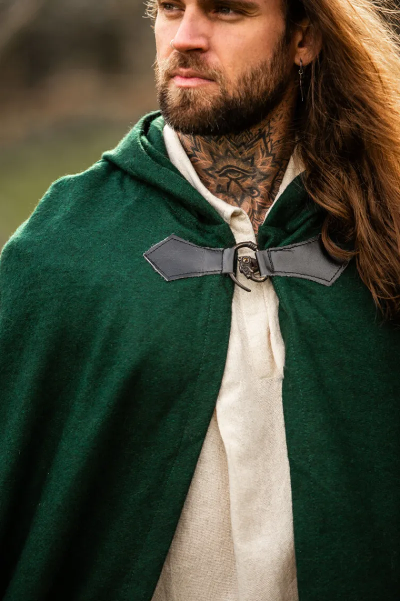 Clearance Leonardo Carbone Wollumhang mit Wolfsschließe "Tjark" Grün
